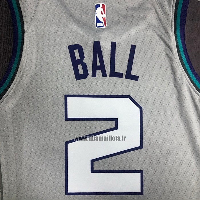 Maillot Charlotte Hornets Lamelo Ball NO 2 Ville Edition Gris